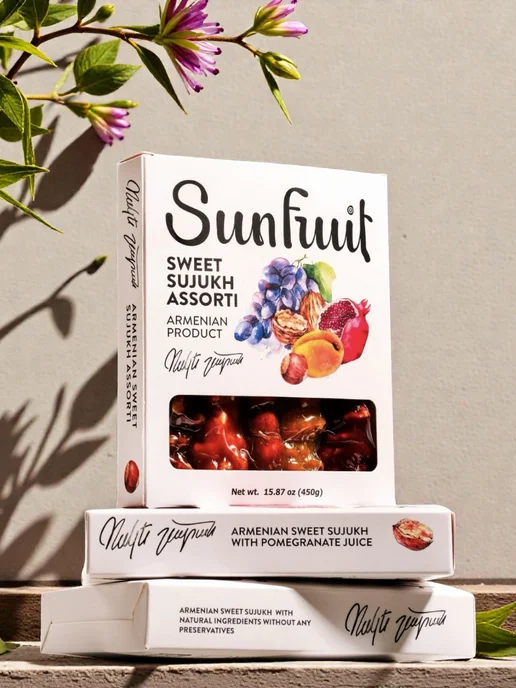 Sunfruit Чурчхела натуральная с грецким орехом, ассорти 450г, 450 г, фото 3
