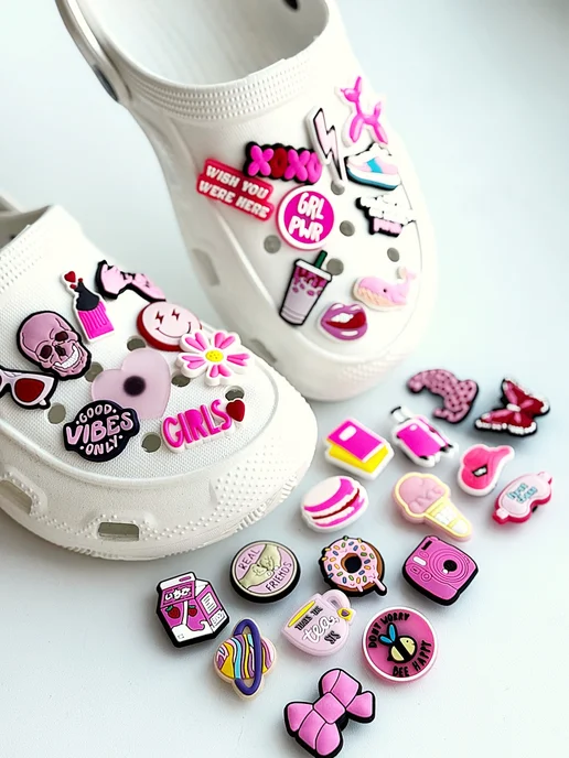 Джибитсы JibbStore Джибитсы на crocs для девочки, розовый, фото 2