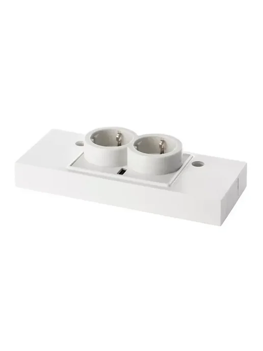 IKEA Блок 2-местный с USB-портом, белый UTRUSTA УТРУСТА, белый, фото 7
