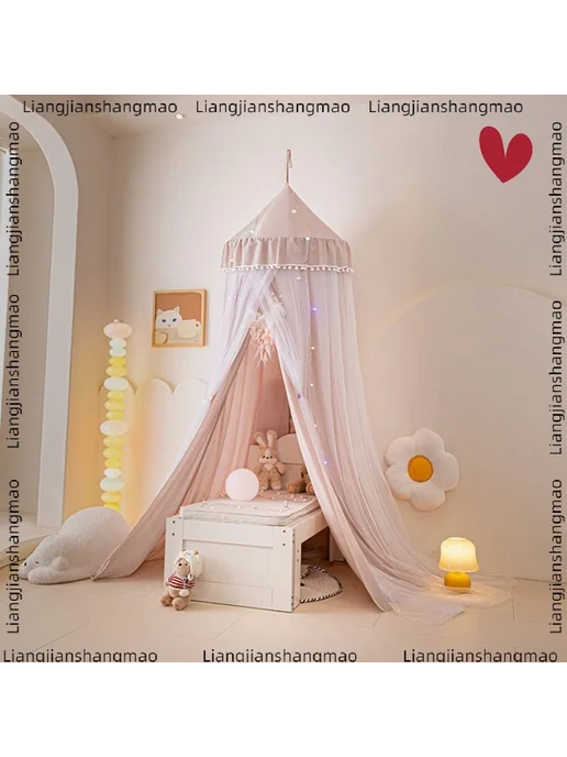 Балдахин светло-розовый для кровати Twin Full, розовый, фото 2