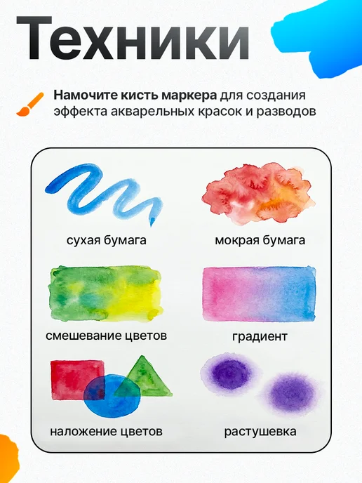 акварельные маркеры для скетчинга двухсторонние 80, черный, фото 3