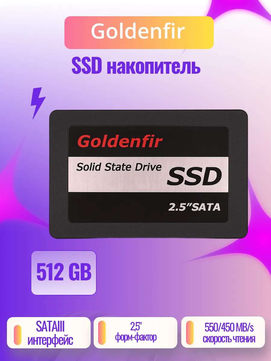 Внутренний жесткий SSD диск 512 GB для ПК и ноутбука