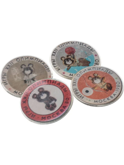 Монетник.ру Знак набор из 4 штук "Олимпийские игры Мишка" СССР 1980, вариант