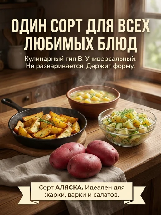 Картофель семенной на посадку сорт Аляска, 2 кг, 2 кг, фото 2
