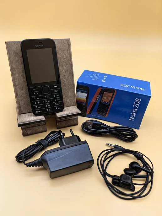 nokia Кнопочный мобильный телефон 208 Dual sim, черный, фото 3