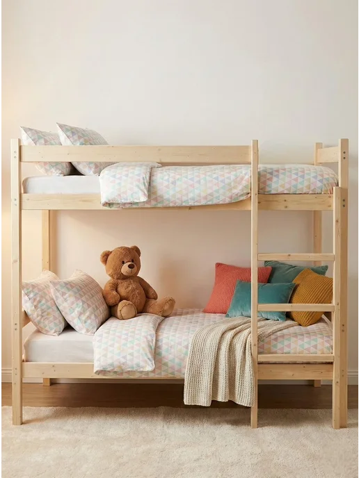 Lunari Home Кровать двухъярусная деревянная для детей подростков 90х180, 70x200, фото 2