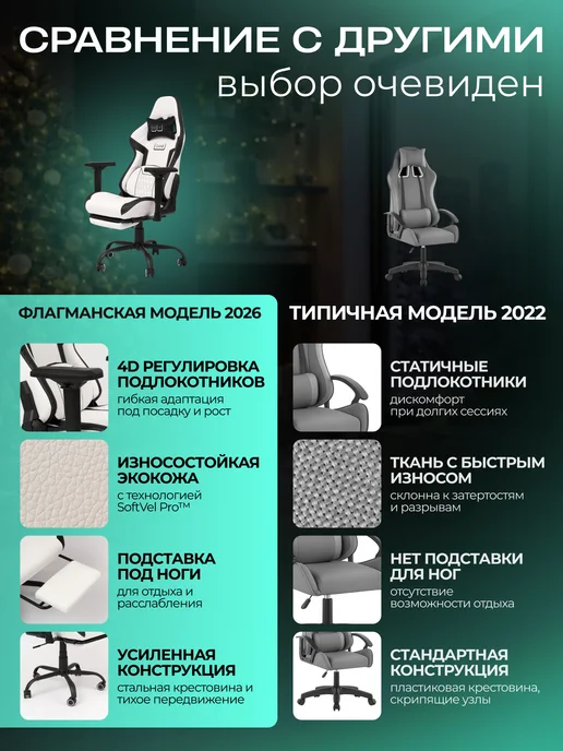 MyChair Кресло компьютерное игровое геймерское велюр, вариант, фото 4