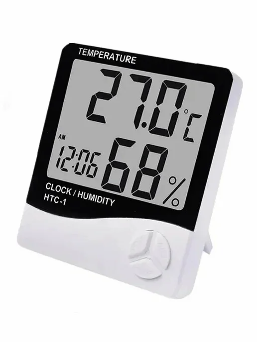 HTC-2 Термометр Комнатный Настенный HTC-1 Градусник Гигрометр, белый, фото 2
