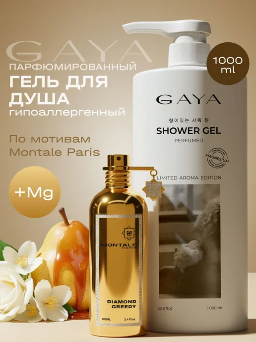 Парфюмированный гель для душа женский натуральный и с GAYA, вариант