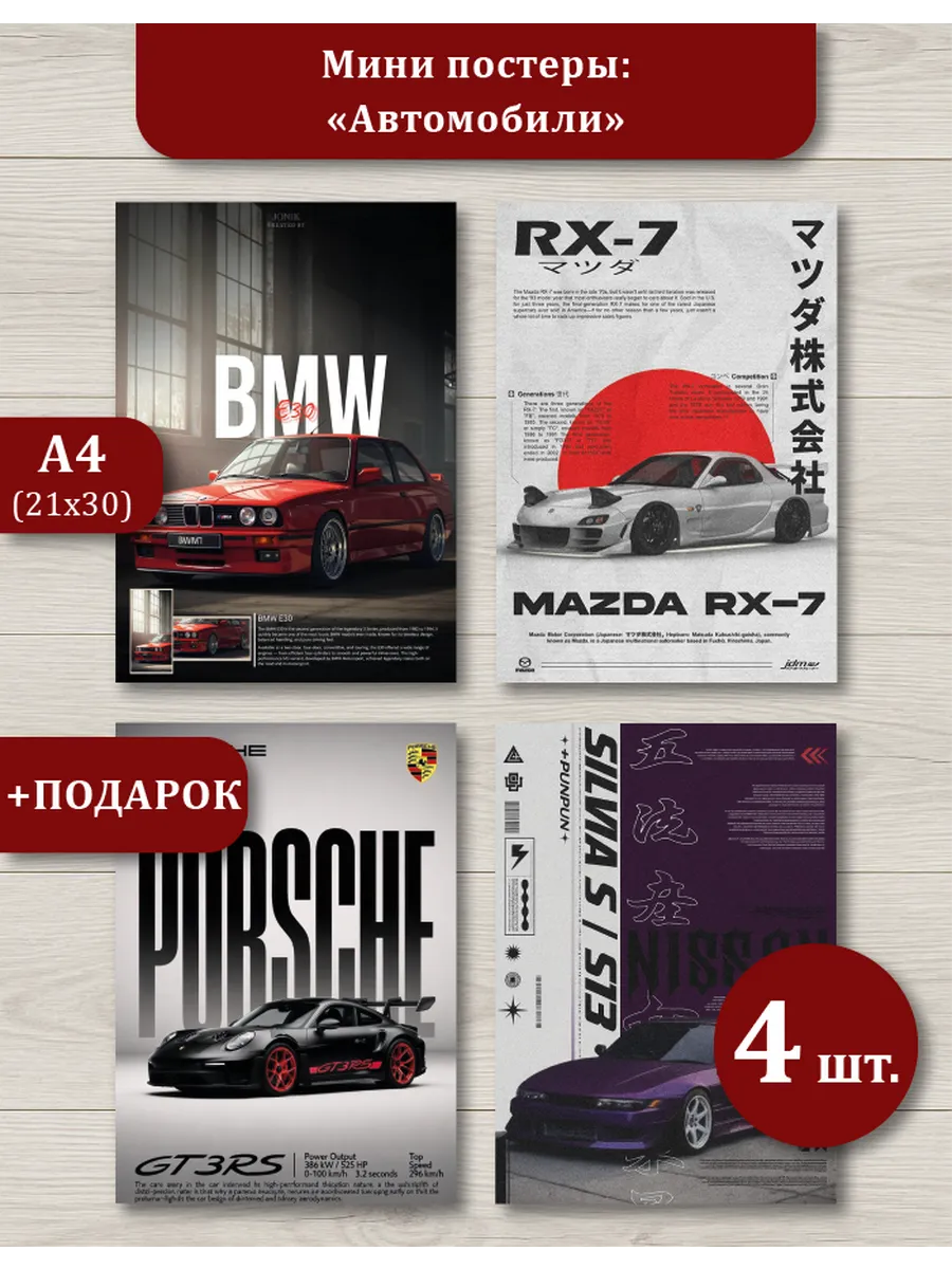 Постеры А4 Любимые Автомобили