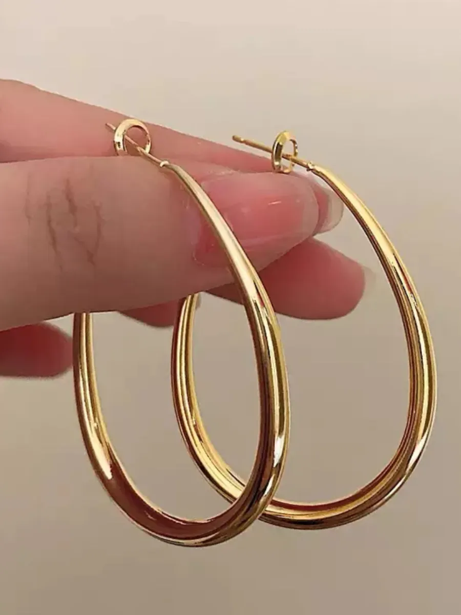 Серьги овальные средние