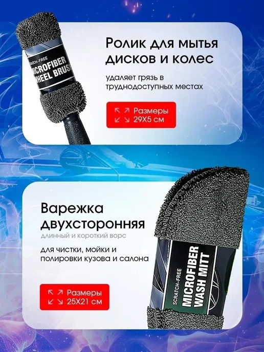 Набор для мойки и ухода за авто, вариант, фото 4