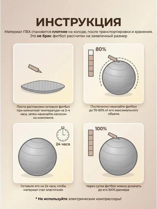 фитбол гимнастический мяч 75см, синий, фото 2