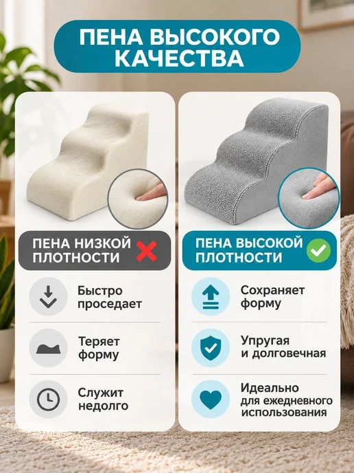 Лестница для собак прикроватная, серый, фото 3