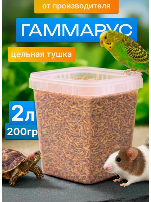 Крупный Гаммарус цельная тушка для черепах, крыс и рыб, в упаковке 420 г