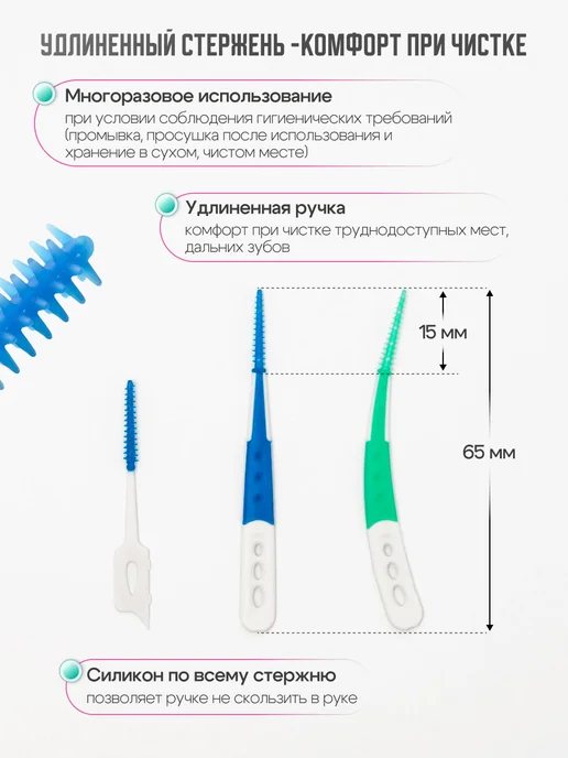 NEW HAPPY SMILE Межзубные ершики для зубов и брекетов набор 60 шт, 72 шт, фото 7