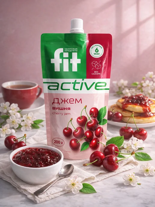 Fitparad Джем диетический Черника Земляника дой-пак x 2 (400 гр.), 400 г, фото 3