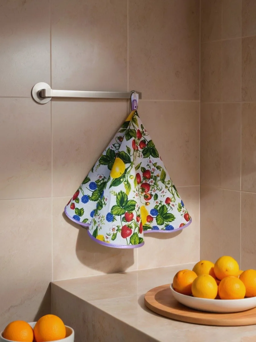 Полотенце кухонное круглое из рогожки