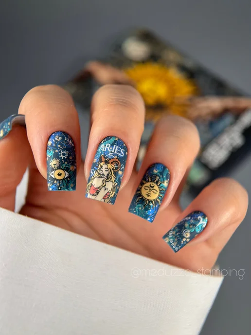 Meduzza Stamping Пластина для стемпинга Натальная карта 013, серый, фото 4