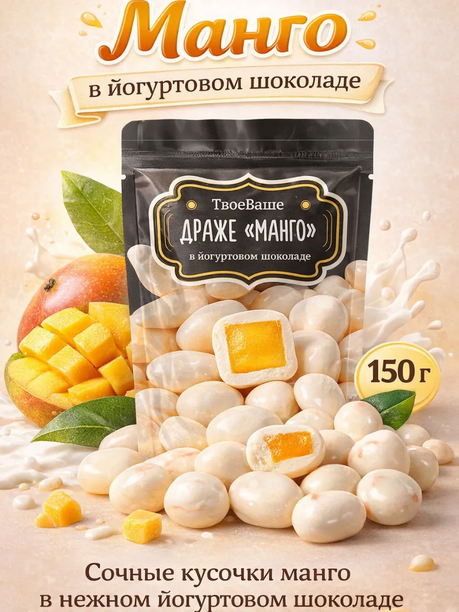 Манго в йогуртовом шоколаде, драже, 150 г