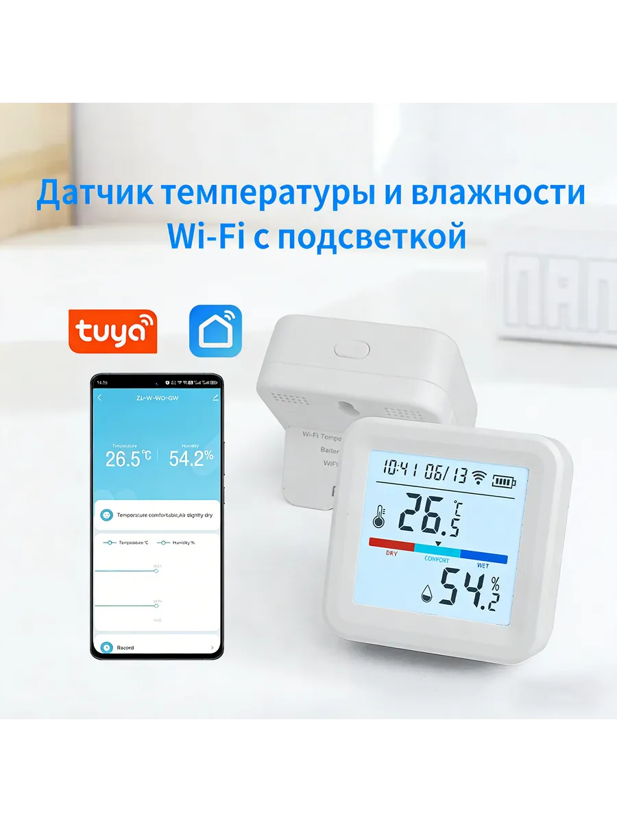 Wi-Fi с датчиком температуры и влажности экрана