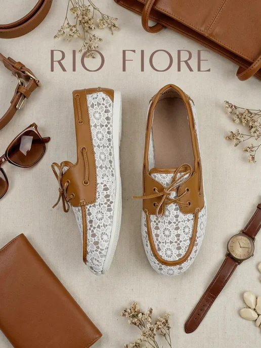 Rio Fiore Мокасины летние топсайдеры на шнуровке в сетку, белый, фото 3