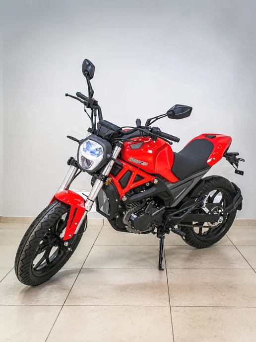 ТЕХНОМОТОРФ Мотоцикл VMC Monster Plus 250 RED с ЭПТС, бензиновый, красный, фото 3