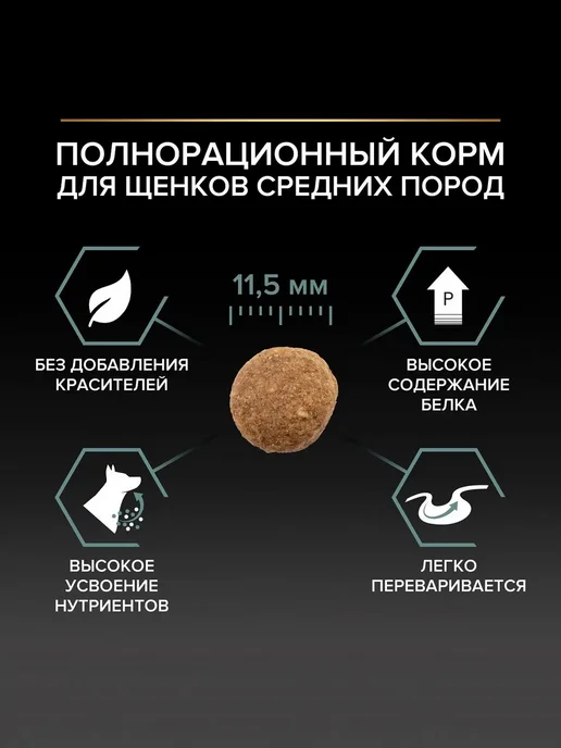 Сухой корм PRO PLAN Digestion Чу… для собак, средние, чувствительное пищеварение, щенки, 1,753 кг, фото 4