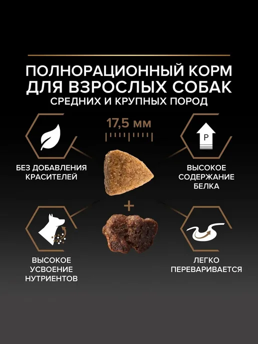 Сухой корм PRO PLAN Duo Delice для собак, взрослые, крупные, средние, 2,75 кг, фото 4