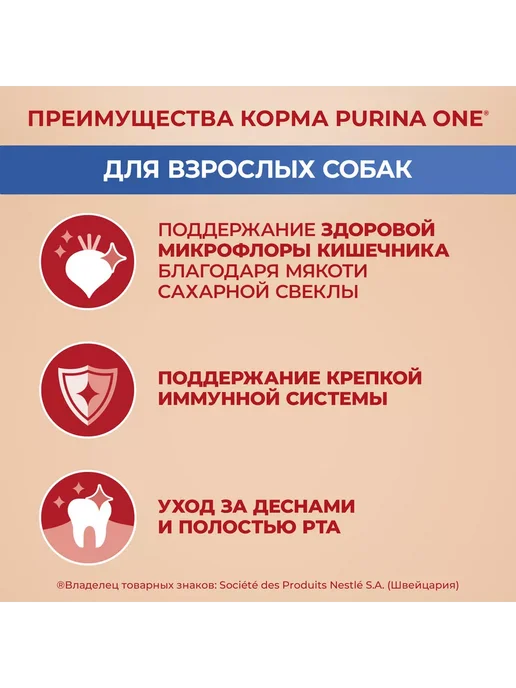 Сухой корм PURINA ONE для собак, взрослые, мелкие, говядина, 1,75 кг, фото 5