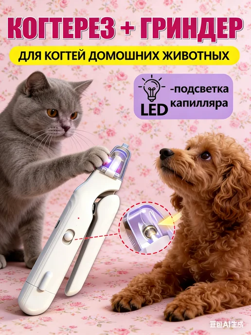 Когтерезка для кошек и собак для когтей, белый