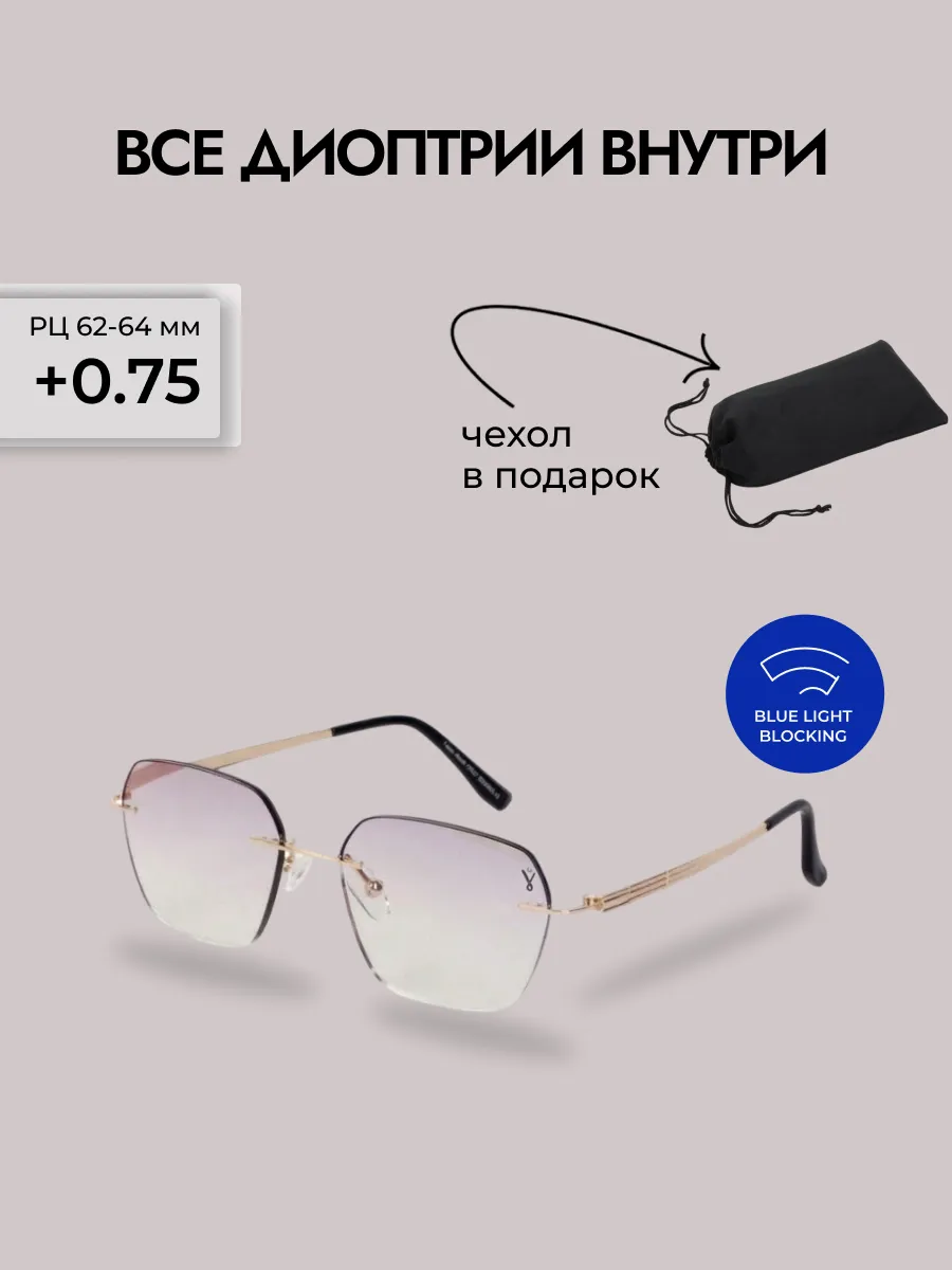 Очки для зрения женские тонированные квадратные