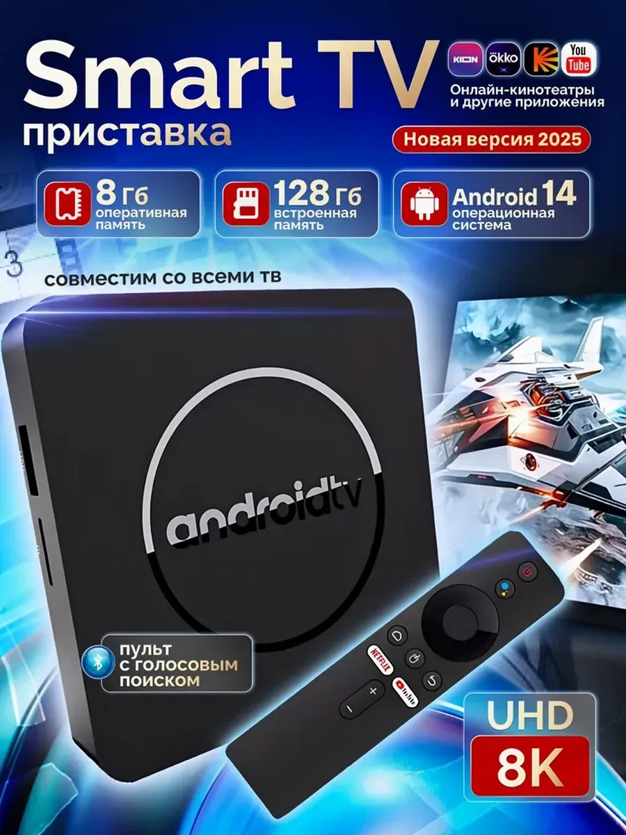 Приставка для телевизора цифровая смарт с wi-fi