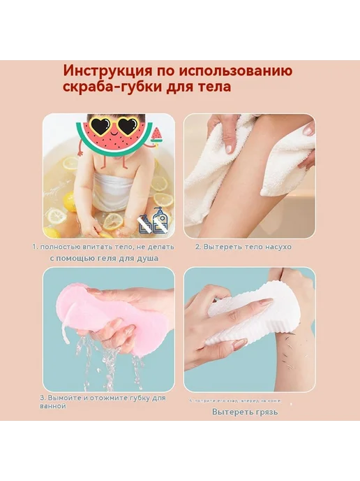 Губка для ванной Синий, синий, фото 4