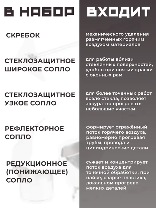 Набор аксессуаров для термовоздуходувки, серый, фото 2