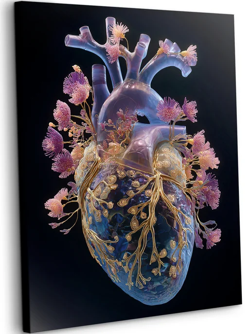 Art on Canvas Цветущее сердце Картина по номерам на холсте 40х50 см, 40x50 см, фото 2