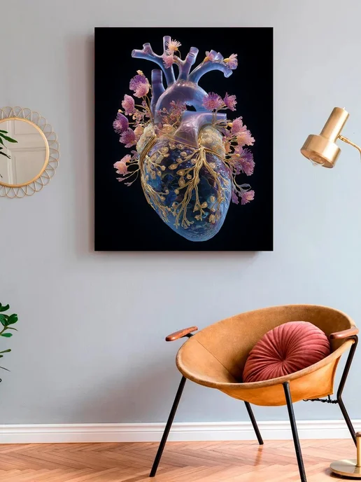 Art on Canvas Цветущее сердце Картина по номерам на холсте 40х50 см, 40x50 см, фото 3
