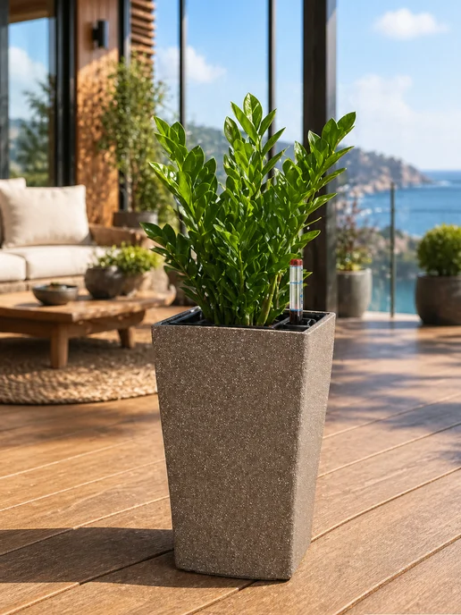 PLANTA VITA Горшок кашпо для цветов настольное с автополивом, коричневый, фото 3