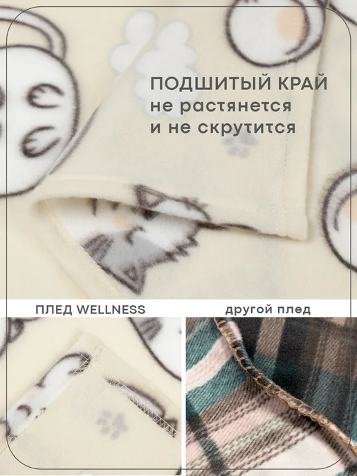 Wellness Плед 130х150 см флисовый, 130x150 см, фото 4