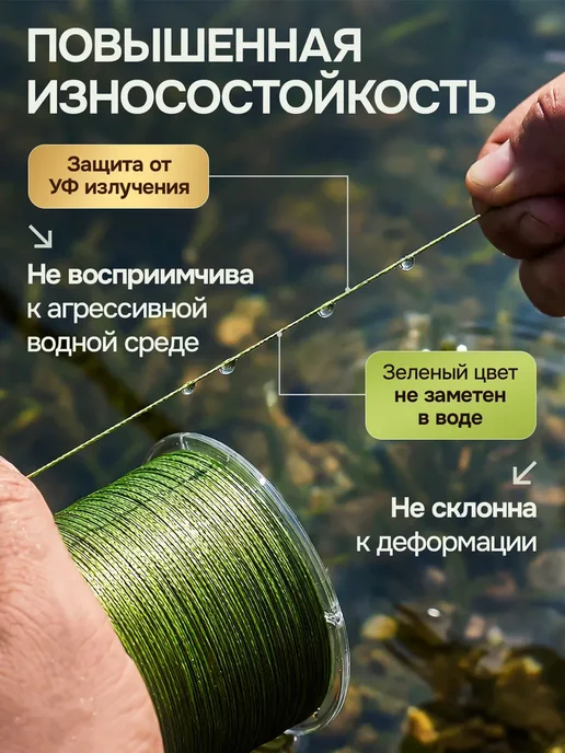 Kotorom плетенка шнур для рыбалки, зеленый, фото 6