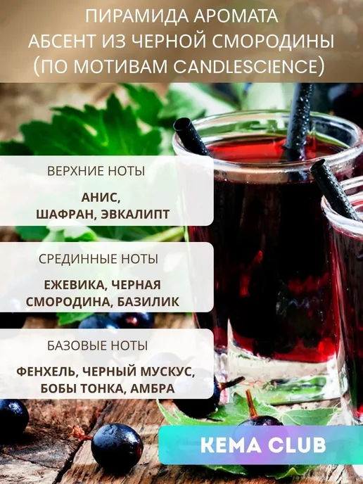 Кема Клаб 45гр.Абсент из Черной Смородины, Отдушка для свечей и мыла, 45 г, фото 2