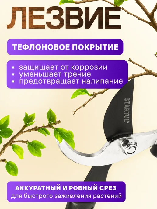 startul Сучкорез садовый для деревьев ножницы с наковальней, вариант, фото 2