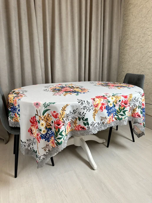 Теплые мечты Скатерть на стол тканевая 150 см круглая, 180x150 см, фото 5