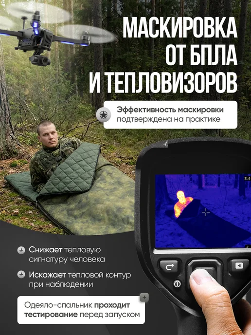 Империя впечатлений Антидроновое одеяло с функцией спальника, зеленый, фото 7