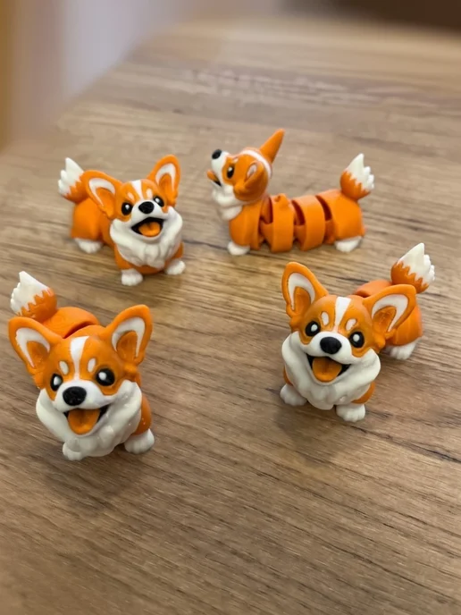 3D Сказки Фигурка Корги Батон подвижная 7 см, черный, фото 7