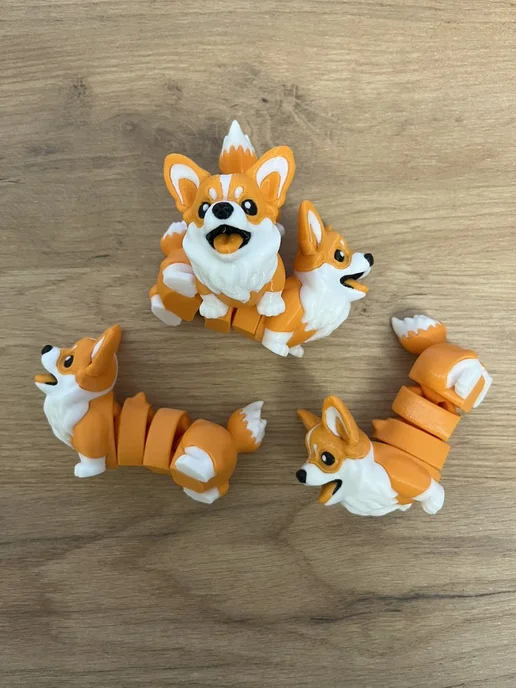 3D Сказки Фигурка Корги Батон подвижная 7 см, черный, фото 8