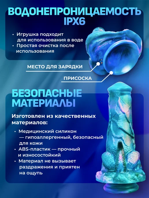 Фаллоимитатор Gigachad Squidward Smasher Dildo SCMHW012, синий, фото 4