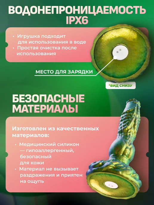 Фаллоимитатор Gigachad Squidward Smasher Dildo SCMHW012, зеленый, фото 4