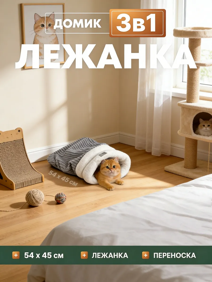Домик лежанка для кошек и собак