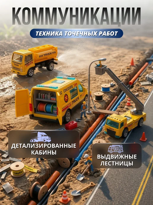 VoiceToys Игрушка для мальчиков, набор строительной техники, вариант, фото 3